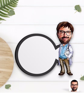 BK Gift Kişiye Özel Erkek Doktor Karikatürlü Ahşap Bardak Altlığı-8