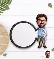 BK Gift Kişiye Özel Erkek Doktor Karikatürlü Ahşap Bardak Altlığı-8