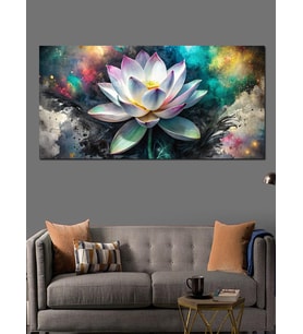 Kanvas Tablo Renkli Lotus Çiçeği