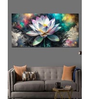 Kanvas Tablo Renkli Lotus Çiçeği