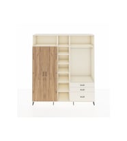 Hyperion Dolap 9 Raflı 3 Çekmeceli 2 Askılı 220x44x243 Aytaşı-Çam/Aytaşı