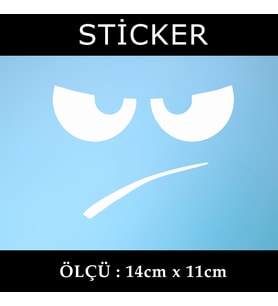asık surat smiley adam etiket sticker -2 adet çıkartma araba motosiklet kask atv tablet pc buzdolabı otomobil bilgisayar uyumlu