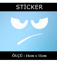 asık surat smiley adam etiket sticker -2 adet çıkartma araba motosiklet kask atv tablet pc buzdolabı otomobil bilgisayar uyumlu