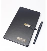 Kişiye Özel Vip Defter Kalem Seti (Siyah)