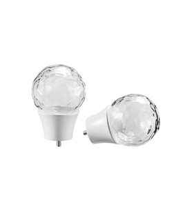 Perde çubuğu topuzu, beyaz-cam, 8.7 cm, 1 çift