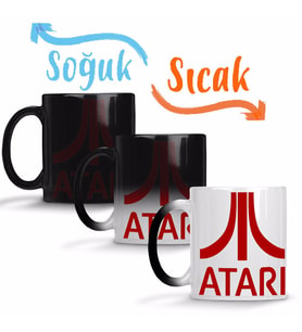 Atari Logo Oyun Game Over Atari Sihirli Kupa Bardak Porselen