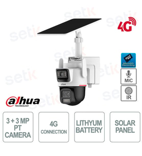 DAHUA 3+3MP PT Speed Dome WizColor 4G Solar IP Kamera IPC-PTS2649C-3E3Z-4GB20