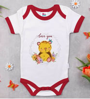 BK Kids Love You Tasarımlı Kırmızı Bebek Body Zıbın-2
