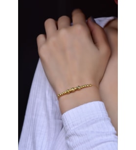 Papatya Silver 925 Ayar Gümüş Gold Kaplama İki Boy Dorika Toplu Bileklik