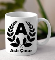 Kişiye Özel Baş Harf Ve İsim Soyisim Tasarımlı Kupaa Bardakk
