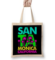 Santa Monica Bright Palm Trees Bez Çanta Uzun Saplı