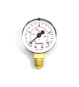 Çap 63 0/16 Bar Kuru Tip Basınç Ölçer, Manometre, Basınç Göstergesi 1/4 inch