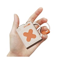 Mini 68mm 22.5W LED Göstergeli PD 10.000mAh, Dahili Type-C ve Lightning Kablolu USB Çıkışlı Powerbank (A.Bej)