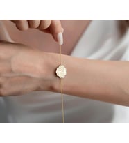 Kişiye Özel 925 Ayar Gümüş Zarif Deniz Kabuğu Model Bileklik (Gold)