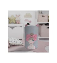 MEKTA HOME BEBEK VE ÇOCUK ODASI Fiyonklu Kız Desenli Oyuncak Sepeti