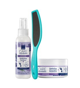 Avon Foot Works Lavanta Özlü Gece Ayak Kremi Ayak Spreyi ve Ayak Törpüsü Paketi