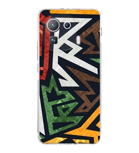 Xiaomi  Mi 11 Pro  Kamera Korumalı Kapak Soyut Grafiti Tasarımlı Şeffaf  Kılıf
