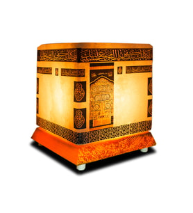El İşi Kabe İşlemeli Tuz Lambası, Doğal ve Şık Dekoratif Aksesuar (Krem)