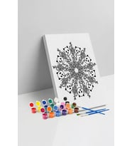 Panda Desenli Mandala Tuval Boyama Seti 40x50 cm