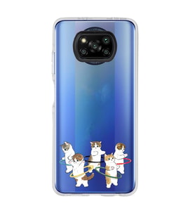 Poco X3 Pro / X3 NFC Uyumlu Tatlı Kediler Tasarımlı Şeffaf Telefon Kılıfı