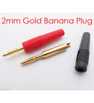 2 mm Banana Jack gold kırmızı-siyah