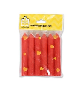 X-430 6lı Küçük Standart Mum