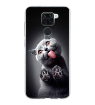 PrintiFy Xiaomi Redmi Note 9 ile Uyumlu 1mm Slim Fit Kedi 2 050c Baskılı Şeffaf  Kılıf