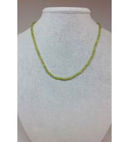 Peridot (Zebercet) Taşı 3mm 1000 Ayar Gümüş İpli Kolye (Klipsli)