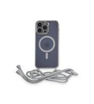Newface Apple iPhone 14 Pro Kılıf Divo Lazer Askılı Magsafe Kapak - Gümüş