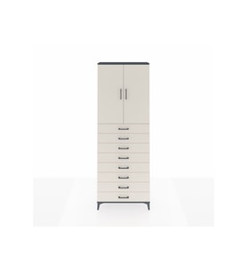 Arges Dolap 3 Raflı 8 Çekmeceli 2 Kapaklı 88x30x243 Antrasit-Aytaşı