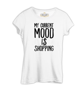 Mood Shop with Dolars Beyaz Kadın Tshirt