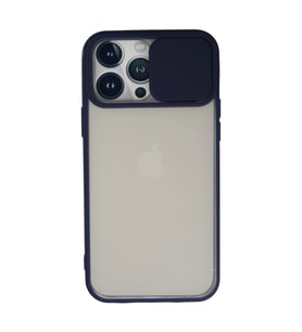 Apple İphone 13 Pro Max Kılıf Palm Buzlu Kamera Sürgülü Silikon - Lacivert