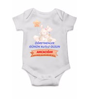 Öğretmenler Günün Kutlu Olsun Amcacığım Baskılı Çıt Çıtlı Body&zıbın