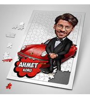 Kişiye Özel Hem Zengin Hem de Yakışıklı Karikatürlü Puzzle