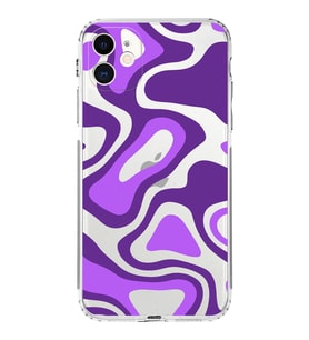 Apple iPhone 11 Uyumlu Kamera Korumalı Tıpalı Kapak Renkli Desen Tasarımlı Şeffaf Kılıf