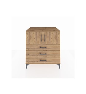 Kronos Şifonyer 2 Raflı 3 Çekmeceli 2 Kapaklı 88x59x96 Çam-Çam