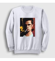 Presmono Unisex Beyaz Tyler Durden Brad Pitt Fight Club Sweatshirt 327488tt (Beyaz)