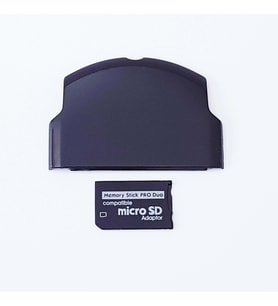 PSP 2000 3000 Kapak ve Memory Stick Pro Duo Adaptör Mikro SD Dönüştürücü PSP Slim Kapak (Siyah)