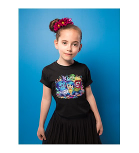 Ters Yüz Baskılı Unisex Imside Out Çizgi Film Çocuk Tişört