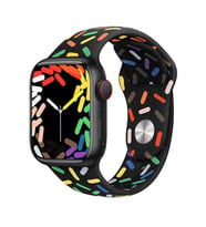 Microsonic Apple Watch Series 9 45mm Silikon Kordon V2 çok renkli Siyah (Çok Renkli)