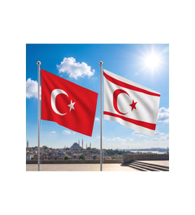 TRY Raşel Kumaş Bayrak ve Türkiye Cumhuriyeti Alpaka Kumaş Bayrak 2'li set 70x105