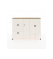Arges Dolap 12 Raflı 2 Çekmeceli 7 Kapaklı 220x30x163 Çam-Aytaşı