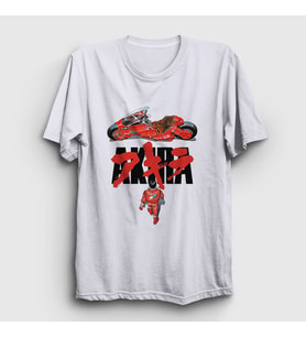 Presmono Unisex Beyaz Poster Anime Movie Film Akira T-Shirt 455340tt