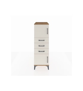 Kronos Dolap Tek Raflı 3 Çekmeceli 2 Kapaklı 44x59x134 Çam-Aytaşı