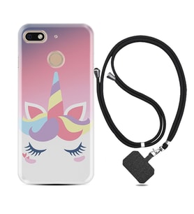 General Mobile GM8 Go GM9 GM20 Pro Plus Kılıf Boyun Askılı Silikon Sweety Unicorn 1737