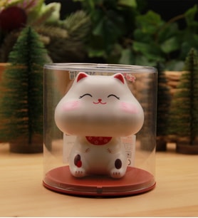 Japon Kültürü Maneki Neko Bereket Şans Kedisi Solar Panelli - Kafa Sallayan - Model4