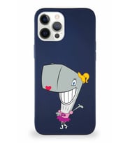 Apple iPhone 12 Pro Max Soft Premier Kapak Pearl Yengeç Tasarımlı Silikon Kılıf - Lacivert (Şeffaf)