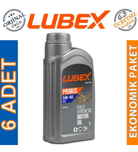 Lubex Primus EC 5W-40 1 Lt Tam Sentetik Motor Yağı (6 Adet)