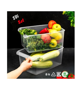 Porsima 3185 2li 8 Litre Dolap Içi ve Buzdolabı Içi Düzenleyici Banyo Mutfak Organizeri 20X32X7 cm