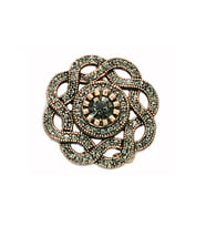 Aşina Gümüş Elmas Montur Divanhane Swarovski Taşlı Broş Sevgiliye Hediye